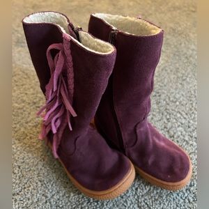 Purple suede boots